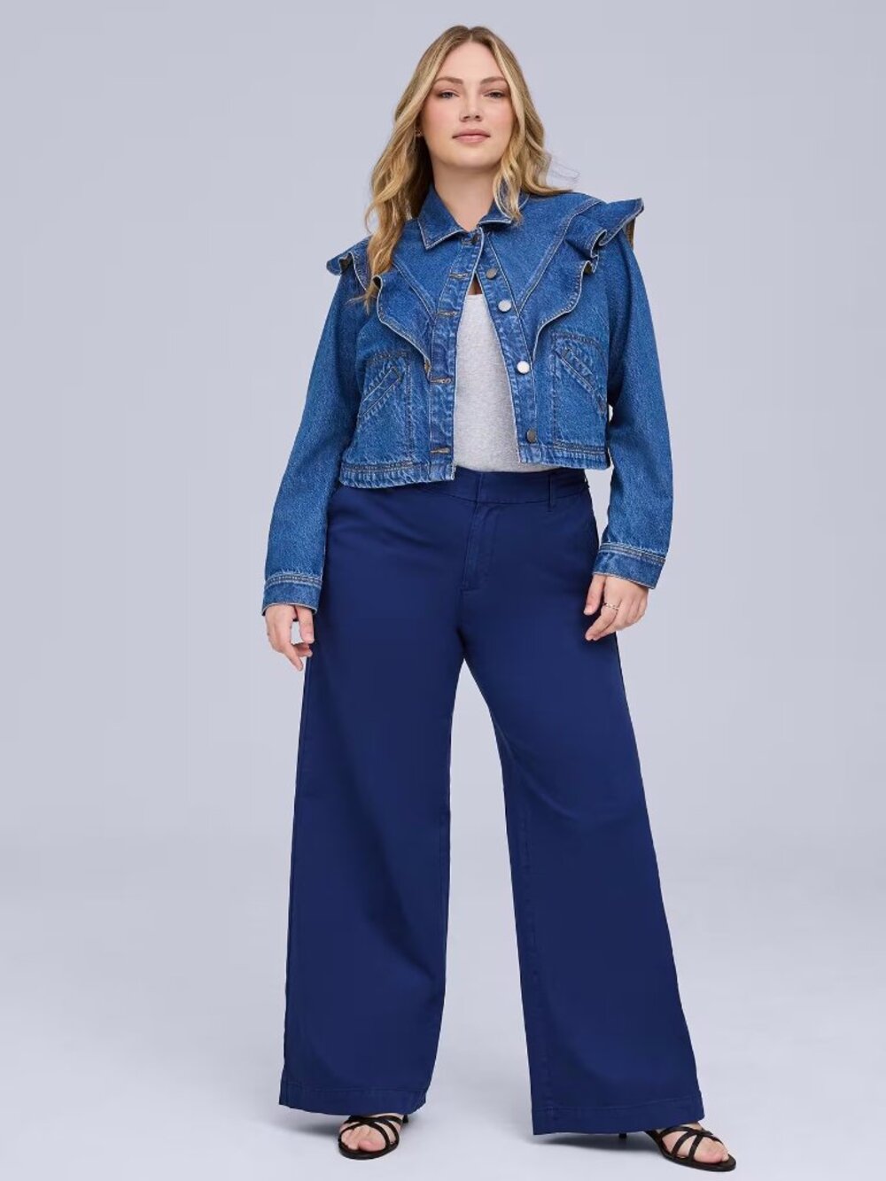 Torrid Belle Isle High-Rise Wide Leg Trouser - Blue - 14R